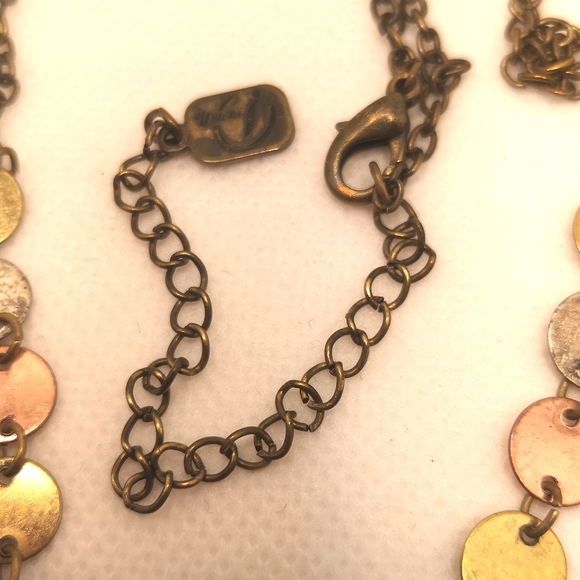 Vintage tri-tone metal necklace - Picture 5 of 5